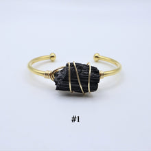 Load image into Gallery viewer, Black Tourmaline Crystal Cuffs - Small
