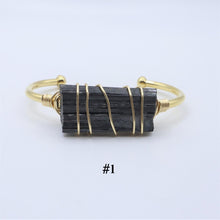 Load image into Gallery viewer, Black Tourmaline Crystal Cuffs - Large
