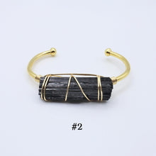 Load image into Gallery viewer, Black Tourmaline Crystal Cuffs - Large
