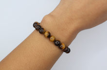 Load image into Gallery viewer, Tiger Eye Gemstone Bracelet (Round Beads)
