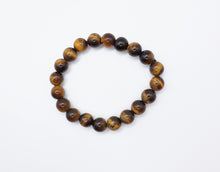 Load image into Gallery viewer, Tiger Eye Gemstone Bracelet (Round Beads)
