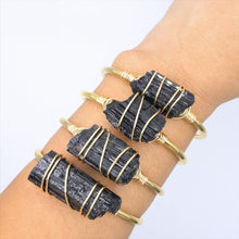 Load image into Gallery viewer, Black Tourmaline Crystal Cuffs - Small
