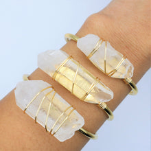 Load image into Gallery viewer, Clear Quartz Crystal Cuff - Small
