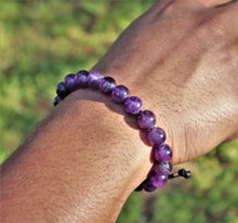 Load image into Gallery viewer, Amethyst Gentlemen&#39;s Gemstone Bracelet
